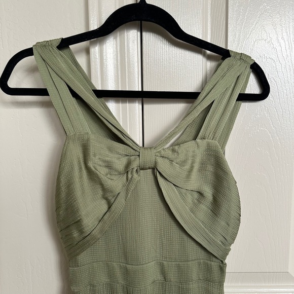 Ted Baker Phoenyx Knot Front Tiered Mini Dress in Mid-Green NWT Size 0 / US 2 - Picture 4 of 11